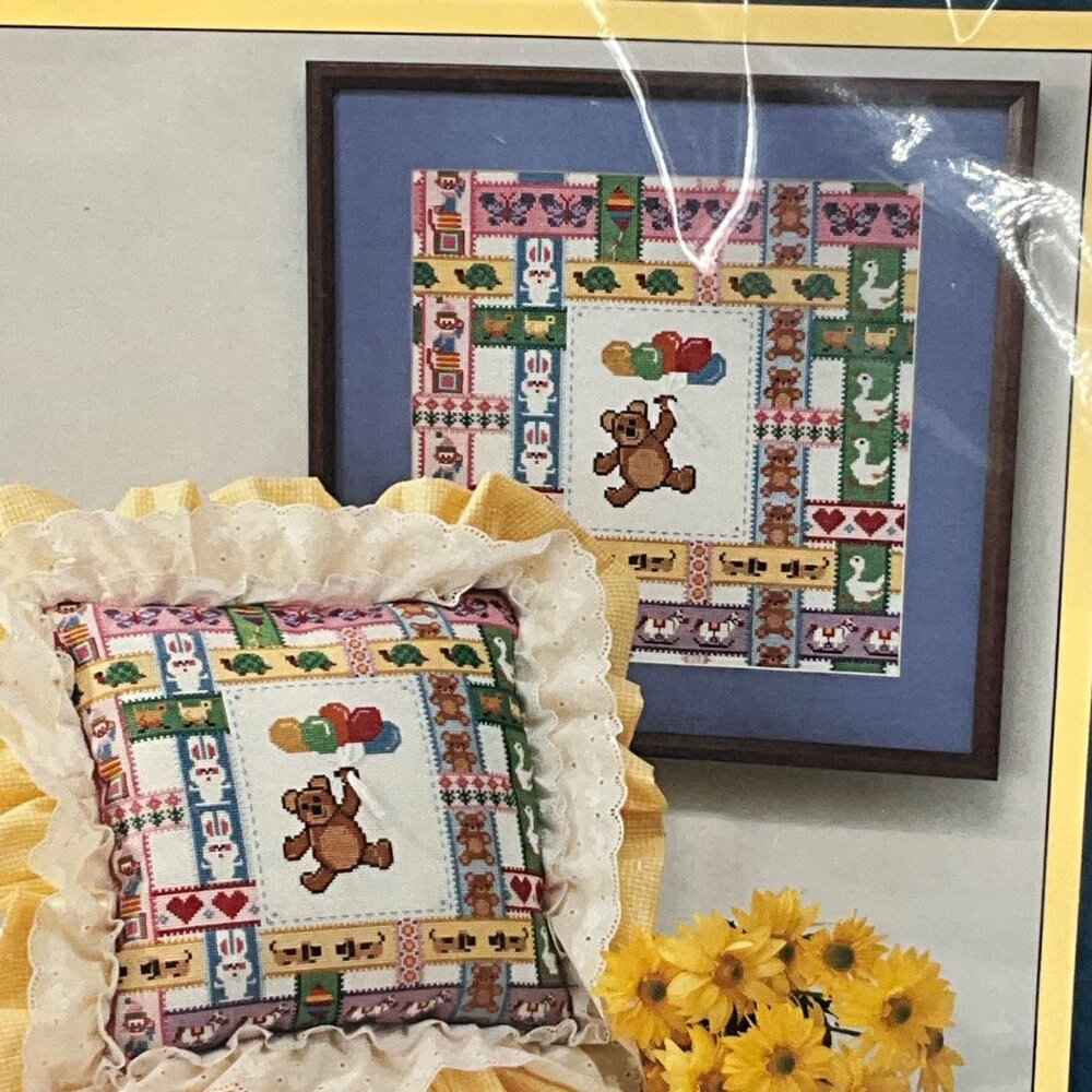 Sunset Counted Cross Stitch Kit "Bears, Balloons & Butterflies Pattern Thread & - Picture 2 of 4